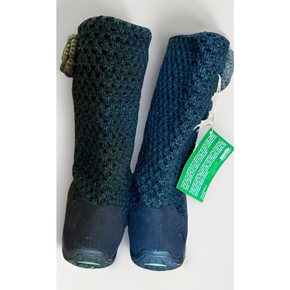 KALSO Earth Juniper Vegan Negative Heel Black Boots Floral Women 9.5B non slip - Picture 2 of 6